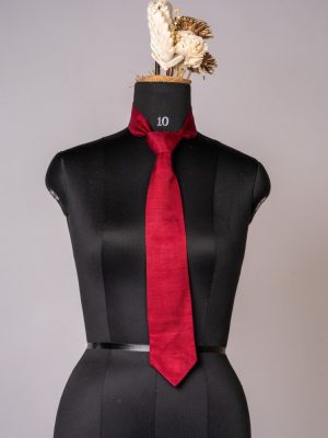 Raw Silk Tie - Maroon